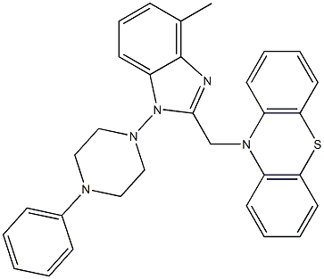1-(4-Phenyl-1-piperazinyl)methyl-2-(10H-phenothiazin-10-ylmethyl)-1H-benzimidazole Struktur