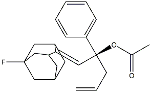 (2S)-1-(5-Fluoroadamantan-2-ylidene)-2-phenyl-4-penten-2-ol acetate Structure