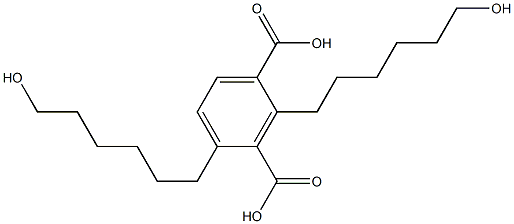 2,4-ビス(6-ヒドロキシヘキシル)イソフタル酸 化学構造式
