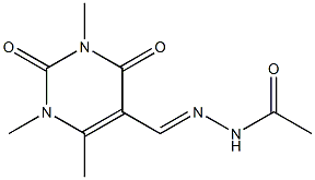 1,3,6-Trimethyl-5-[(2-acetylhydrazono)methyl]pyrimidine-2,4(1H,3H)-dione Structure