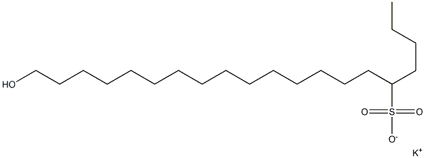 20-Hydroxyicosane-5-sulfonic acid potassium salt Structure