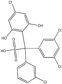 (3-Chlorophenyl)(3,5-dichlorophenyl)(4-chloro-2,6-dihydroxyphenyl)methanesulfonic acid|
