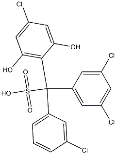 (3-Chlorophenyl)(3,5-dichlorophenyl)(4-chloro-2,6-dihydroxyphenyl)methanesulfonic acid