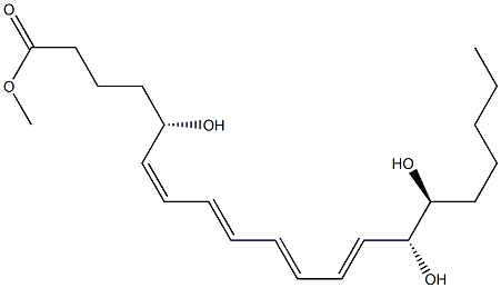 (6Z,8E,10E,12E,5S,14R,15S)-5,14,15-Trihydroxy-6,8,10,12-icosatetraenoic acid methyl ester Structure