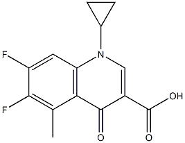 1,4-ジヒドロ-1-シクロプロピル-5-メチル-4-オキソ-6,7-ジフルオロキノリン-3-カルボン酸 化学構造式