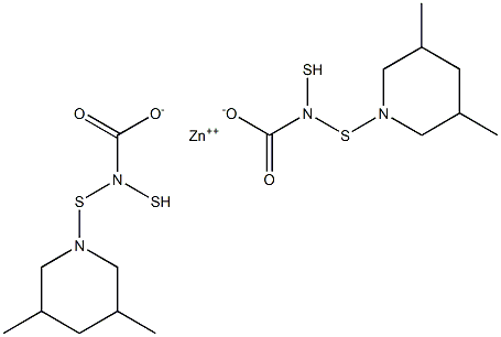 Bis(3,5-dimethylpiperidine-1-dithiocarbamic acid)zinc salt,,结构式