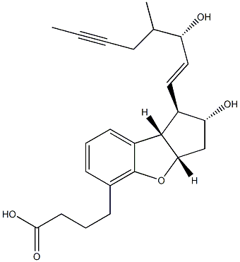 (1R,2R,3aS,8bS)-2,3,3a,8b-Tetrahydro-2-hydroxy-1-[(E,3S)-3-hydroxy-4-methyl-1-octen-6-yn-1-yl]-1H-cyclopenta[b]benzofuran-5-butanoic acid Struktur