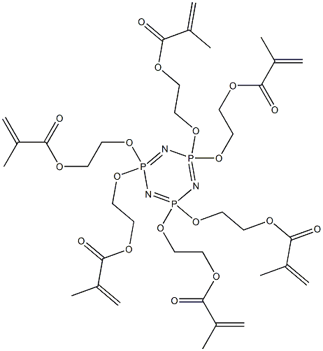 2,2,4,4,6,6-ヘキサキス[2-(メタクリロイルオキシ)エトキシ]-1,3,5,2,4,6-トリアザトリホスホリン 化学構造式