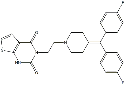 3-[2-[4-[Bis(4-fluorophenyl)methylene]piperidino]ethyl]thieno[2,3-d]pyrimidine-2,4(1H,3H)-dione,,结构式