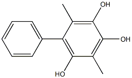 3,6-Dimethyl-5-phenyl-1,2,4-benzenetriol,,结构式