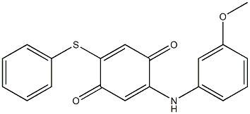 2-(フェニルチオ)-5-[(3-メトキシフェニル)アミノ]-2,5-シクロヘキサジエン-1,4-ジオン 化学構造式