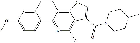 4,5-Dihydro-7-methoxy-11-chloro-1-[(4-methylpiperazin-1-yl)carbonyl]benzo[h]furo[3,2-c]quinoline,,结构式