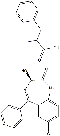 (S)-7-Chloro-1,3-dihydro-3-hydroxy-5-phenyl-2H-1,4-benzodiazepin-2-one (2-methyl-3-phenylpropionate),,结构式