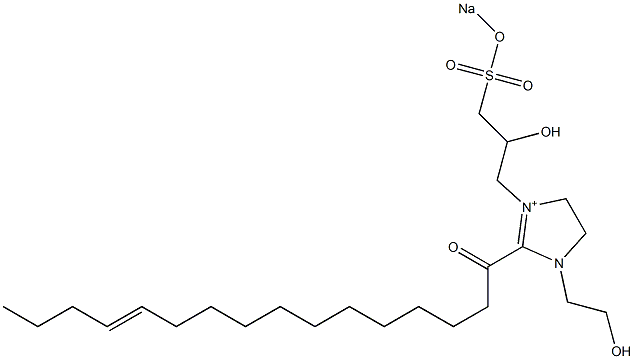 1-(2-Hydroxyethyl)-3-[2-hydroxy-3-(sodiooxysulfonyl)propyl]-2-(12-hexadecenoyl)-2-imidazoline-3-ium Structure