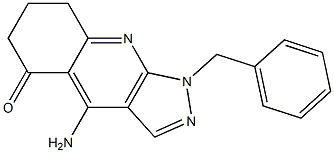 1-Benzyl-4-amino-1,6,7,8-tetrahydro-5H-pyrazolo[3,4-b]quinolin-5-one 结构式