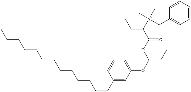 N,N-Dimethyl-N-benzyl-N-[1-[[1-(3-tridecylphenyloxy)propyl]oxycarbonyl]propyl]aminium Structure