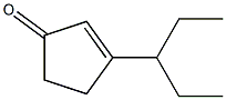 3-(ペンタン-3-イル)-2-シクロペンテン-1-オン 化学構造式