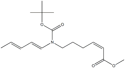 (E)-6-[(tert-Butyloxycarbonyl)[(1E,3Z)-1,3-pentadienyl]amino]-2-hexenoic acid methyl ester,,结构式