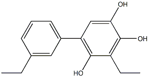 3-Ethyl-5-(3-ethylphenyl)benzene-1,2,4-triol,,结构式