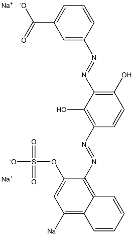 3-[2,6-Dihydroxy-3-(2-hydroxy-4-sodiosulfo-1-naphtylazo)phenylazo]benzoic acid sodium salt,,结构式