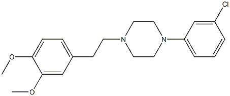 1-(3-Chlorophenyl)-4-(3,4-dimethoxyphenethyl)piperazine,,结构式