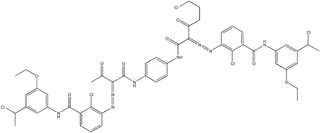  3,3'-[2-(2-Chloroethyl)-1,4-phenylenebis[iminocarbonyl(acetylmethylene)azo]]bis[N-[3-(1-chloroethyl)-5-ethoxyphenyl]-2-chlorobenzamide]