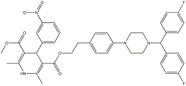 2,6-Dimethyl-4-(3-nitrophenyl)-1,4-dihydropyridine-3,5-dicarboxylic acid 3-methyl 5-[2-[4-[[4-[bis(4-fluorophenyl)methyl]piperazin]-1-yl]phenyl]ethyl] ester|