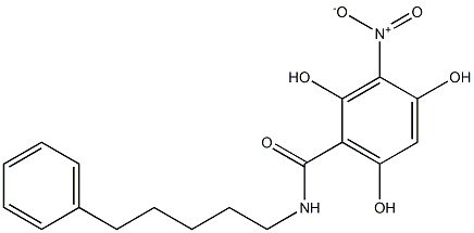 2,4,6-Trihydroxy-3-nitro-N-(5-phenylpentyl)benzamide 结构式