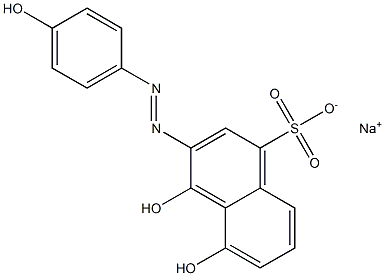 4,5-Dihydroxy-3-[(4-hydroxyphenyl)azo]naphthalene-1-sulfonic acid sodium salt Struktur