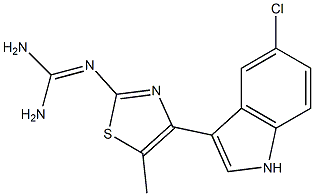 2-[4-(5-Chloro-1H-indole-3-yl)-5-methyl-2-thiazolyl]guanidine 结构式