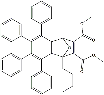 4-Butyl-1,4,4a,8a-tetrahydro-5,6,7,8-tetraphenyl-1,4-epoxynaphthalene-2,3-dicarboxylic acid dimethyl ester Struktur