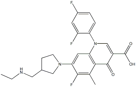 1-(2,4-Difluorophenyl)-6-fluoro-1,4-dihydro-5-methyl-4-oxo-7-[3-(ethylaminomethyl)-1-pyrrolidinyl]quinoline-3-carboxylic acid