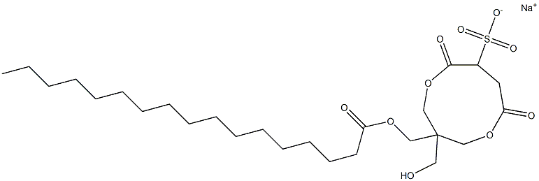 1-(1-Oxoheptadecyloxymethyl)-1-(hydroxymethyl)-4,7-dioxo-3,8-dioxacyclononane-6-sulfonic acid sodium salt 结构式