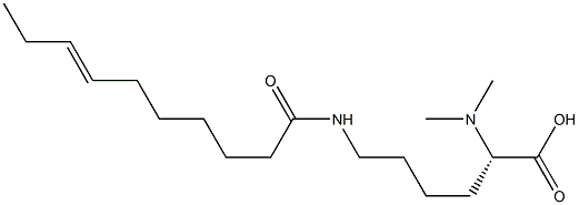 N6-(7-デセノイル)-N2,N2-ジメチルリシン 化学構造式