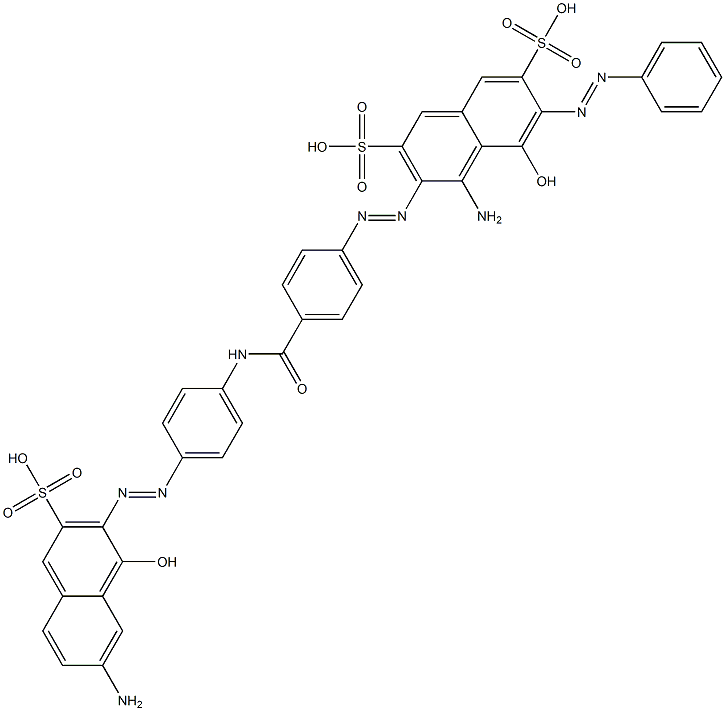 4-Amino-3-[[4-[[[4-[(7-amino-1-hydroxy-3-sulfo-2-naphthalenyl)azo]phenyl]amino]carbonyl]phenyl]azo]-5-hydroxy-6-(phenylazo)-2,7-naphthalenedisulfonic acid Structure