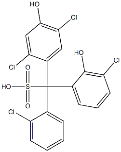 (2-Chlorophenyl)(3-chloro-2-hydroxyphenyl)(2,5-dichloro-4-hydroxyphenyl)methanesulfonic acid Structure