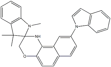 1,1',3,3'-Tetrahydro-1',3',3'-trimethyl-9-(1H-indol-1-yl)spiro[2H-naphth[2,1-b][1,4]oxazine-2,2'-[2H]indole],,结构式