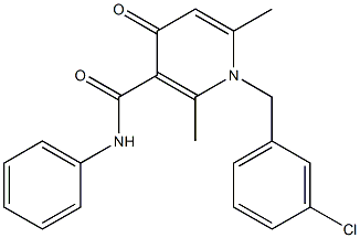 1-(3-Chlorobenzyl)-1,4-dihydro-2,6-dimethyl-N-phenyl-4-oxopyridine-3-carboxamide 结构式