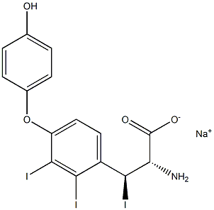 (2S,3S)-2-Amino-3-[4-(4-hydroxyphenoxy)-2,3-diiodophenyl]-3-iodopropanoic acid sodium salt Structure