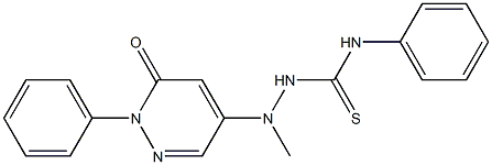 2-Phenyl-5-[1-methyl-2-[phenylamino(thiocarbonyl)]hydrazino]pyridazin-3(2H)-one Structure