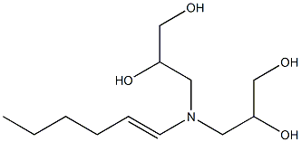 3,3'-(1-Hexenylimino)bis(propane-1,2-diol),,结构式