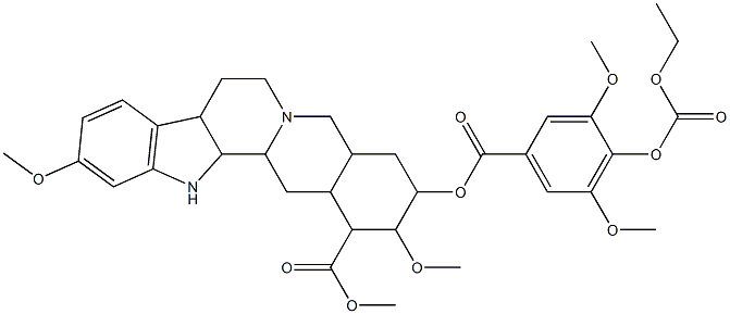  1,2,3,4,4a,5,7,8,8a,13,13a,13b,14,14a-Tetradecahydro-2,11-dimethoxy-1-methoxycarbonyl-3-(4-ethoxycarbonyloxy-3,5-dimethoxybenzoyloxy)benz[g]indolo[2,3-a]quinolizine