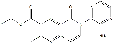5,6-Dihydro-2-methyl-5-oxo-6-(2-amino-3-pyridyl)-1,6-naphthyridine-3-carboxylic acid ethyl ester,,结构式