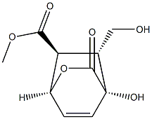 (1S,4S,5S,6R)-1-Hydroxy-6-hydroxymethyl-7-oxo-8-oxabicyclo[2.2.2]oct-2-ene-5-carboxylic acid methyl ester Struktur