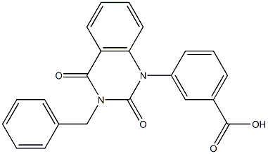 3-[(3-Benzyl-1,2,3,4-tetrahydro-2,4-dioxoquinazolin)-1-yl]benzoic acid Struktur