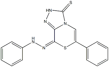 6-Phenyl-8-(2-phenylhydrazono)-8H-1,2,4-triazolo[3,4-c][1,4]thiazine-3(2H)-thione Structure