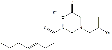 N-(2-ヒドロキシプロピル)-N-(4-オクテノイルアミノメチル)グリシンカリウム 化学構造式