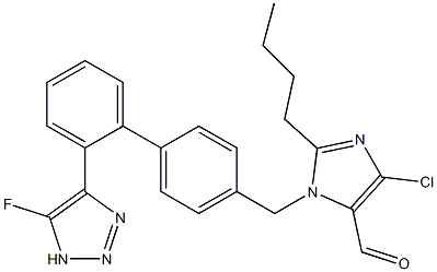 2-Butyl-4-chloro-1-[[2'-(5-fluoro-1H-1,2,3-triazol-4-yl)-1,1'-biphenyl-4-yl]methyl]-1H-imidazole-5-carbaldehyde Struktur
