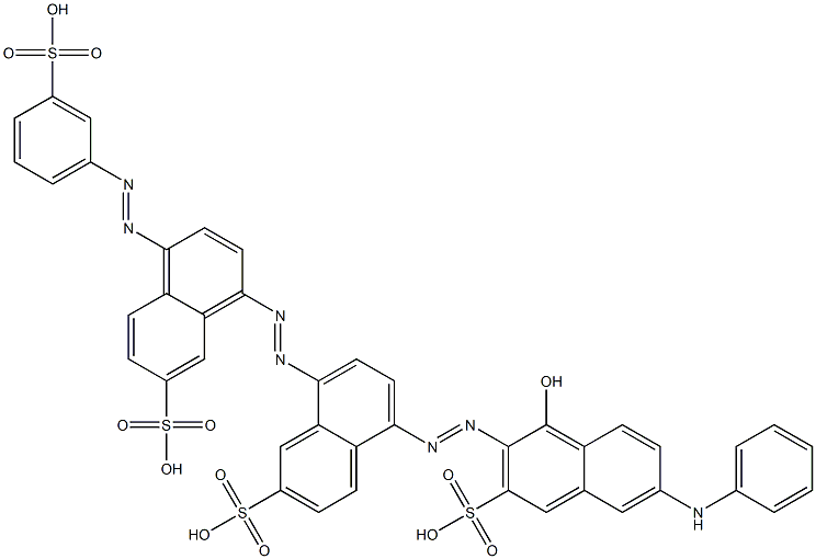 5-[[1-Hydroxy-6-(phenylamino)-3-sulfo-2-naphtyl]azo]-8-[[7-sulfo-4-[(3-sulfophenyl)azo]-1-naphtyl]azo]-2-naphthalenesulfonic acid Structure