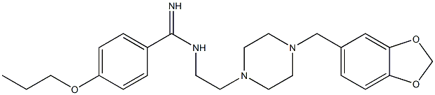 N1-[2-[4-[(1,3-Benzodioxol-5-yl)methyl]piperazin-1-yl]ethyl]-4-propoxybenzamidine Structure